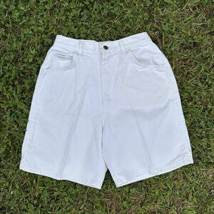 Vtg Lee Jean Shorts Womens Size 14 M White High Rise 100% Cotton USA Minimalist